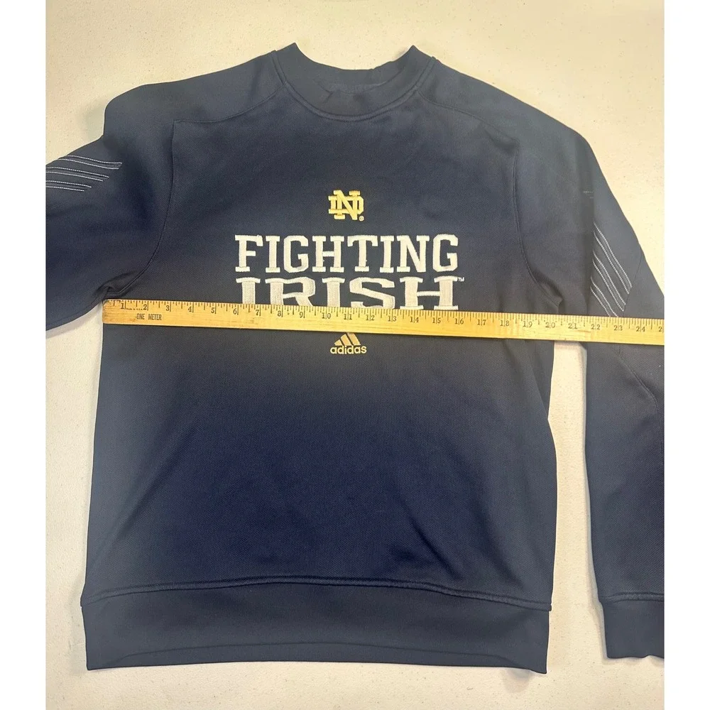 Adidas Notre Dame Fighting Irish ClimaWarm Navy Blue Sweatshirt Mens Medium
